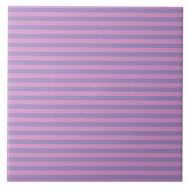 Lila Rosa Randigt Mönster Kakelplatta (Framsidan)
