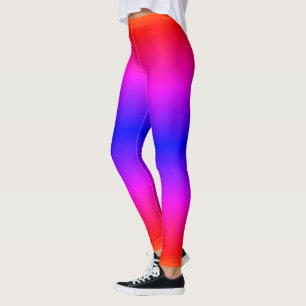 Lila Rosa Red Blue Neon Gradient Leggings