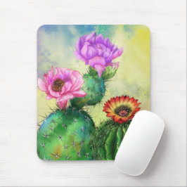 Lila Rosa Red Cactus Flowers Miged Painting Art Musmatta