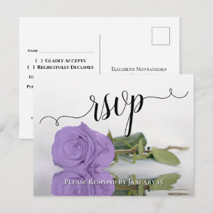 Lila Rosa Reflekterande Rosa Chic Bröllop RSVP Vykort