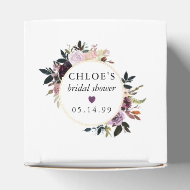 Lila Rosa Ros Blommig Bröllopsdusch Presentaskar (Överdel)