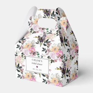 Lila Rosa Ros Blommig Bröllopsdusch Presentaskar