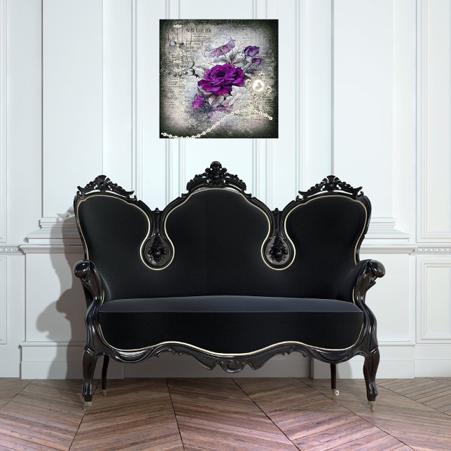 Lila Rosa ros Victorian Ephemeral Grunge Poster (Skapare uppladdad)