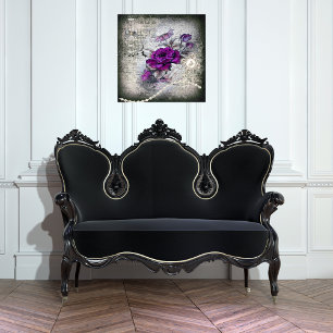 Lila Rosa Ros Viktoriansk Efemär Grunge Poster