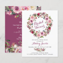 Lila Rosa ros Wandan Inbjudningskort för möhippan