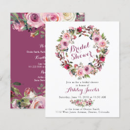 Lila Rosa ros Wandan Inbjudningskort för möhippan