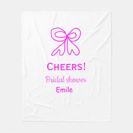 Lila rosa rosett bröllopsdusch med namn  fleecefilt