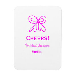 Lila rosa rosett bröllopsdusch med namn  magnet