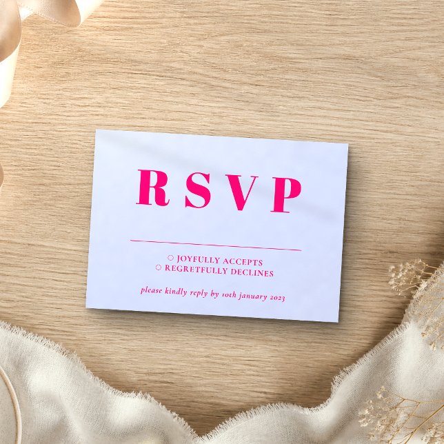 Lila Rosa RSVP Bröllssvar OSA Kort (Skapare uppladdad)