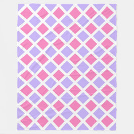 Lila Rosa Rutigt Diamantmönster Fleecefilt