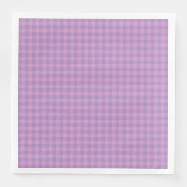 Lila Rosa Rutigt Mönster Pappersservett (Framsida)