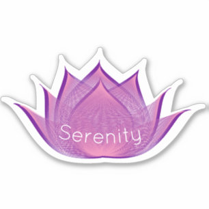 Lila Rosa Serenity Lotus Flower Moiré Elegant Klistermärken