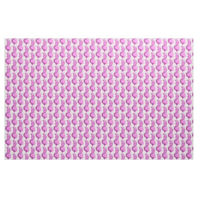 lila rosa sjöjungfru mönster tyg (Yard)