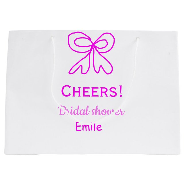 Lila rosa slinga bröllopsdusch med namn  (Framsidan)