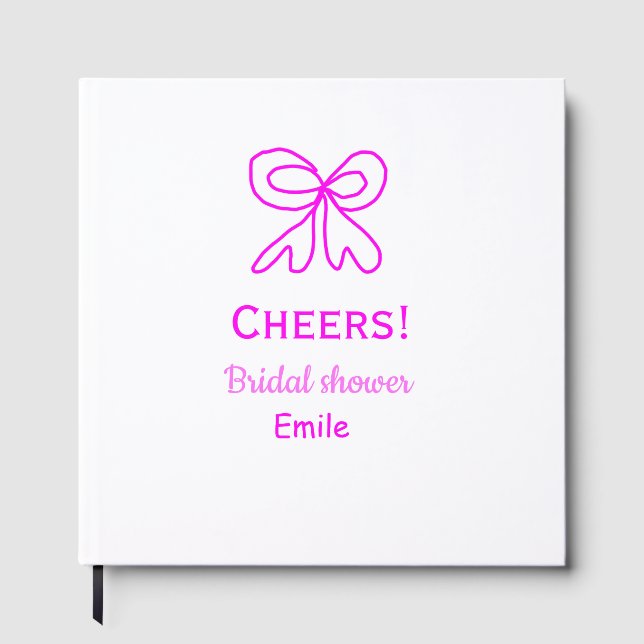 Lila rosa slinga bröllopsdusch med namn  gästböcker (Framsida)