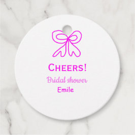 Lila rosa slinga bröllopsdusch med namn  gåvor etiketter