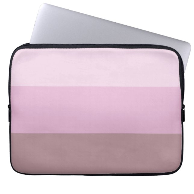 Lila Rosa Stripe Ombre Laptop Fodral (Framsidan)