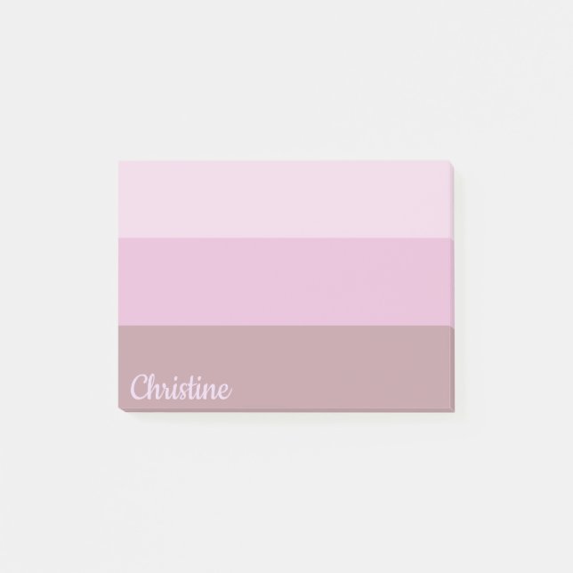 Lila Rosa Stripe Ombre Post-it Block (Framsida)