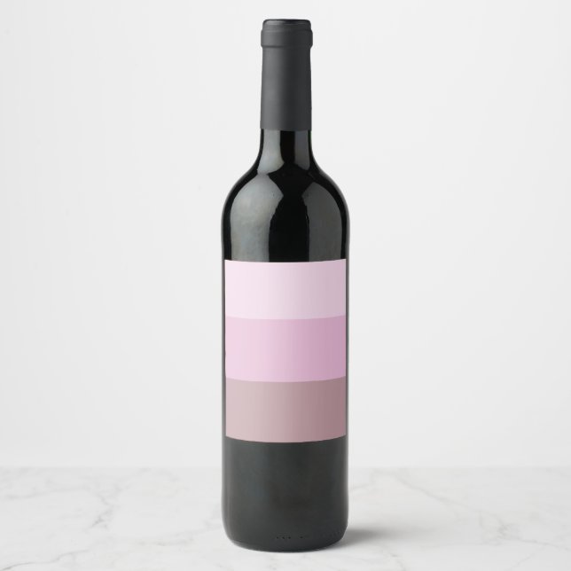 Lila Rosa Stripe Ombre Vinflaska Etikett (Framsida)