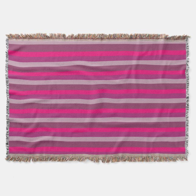 Lila Rosa Summer Mood Linjer Throw Blanket Filt (Framsidan)