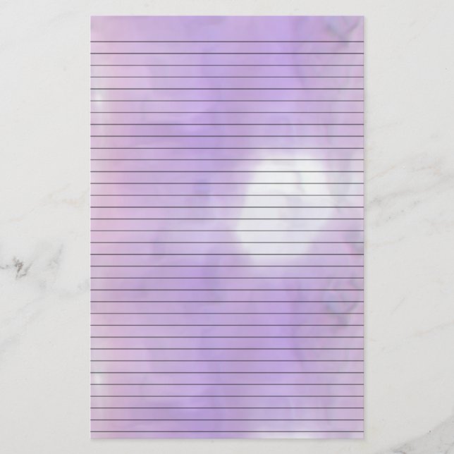 Lila Rosa Swirl Stationery med Linjer som tillval Brevpapper (Framsida)