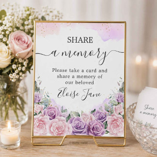 Lila Rosa Syren Minnes Ceremoni Dela Ett Minne Poster