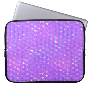 Lila Rosa Trendiga Trianglar Geometriskt Mönster Laptop Fodral