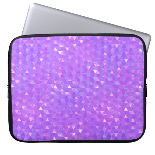 Lila Rosa Trendiga Trianglar Geometriskt Mönster Laptop Fodral (Framsidan)