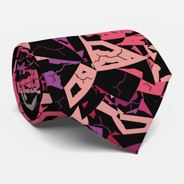 Lila Rosa Triangelmönster Slips (Rullad)