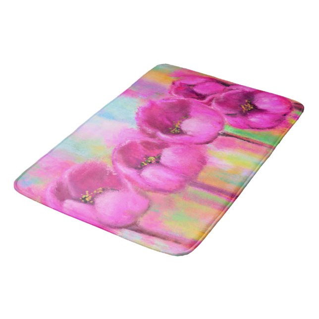 Lila Rosa Tulips Bath Mat Badrumsmatta (Vinklad)