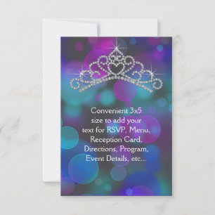 Lila Rosa Turkos Tiara RSVP Allt Syfte OSA Kort