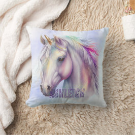 Lila Rosa Unicorn Namn Kudde