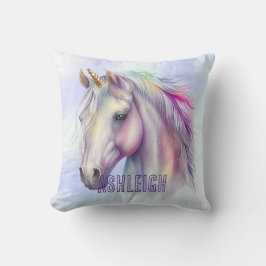 Lila Rosa Unicorn Namn Kudde