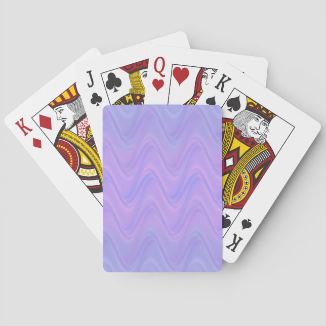 Lila Rosa Vågiga Linjemönster Casinokort (Baksidan)