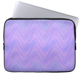 Lila Rosa Vågiga Linjemönster Laptop Fodral