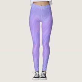 Lila Rosa Vågiga Linjemönster Leggings