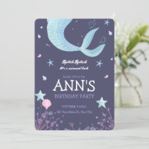 Lila Rosa Vattenfärg Havsfröken Barnkalas 