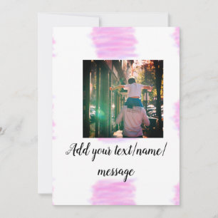 Lila rosa vattenfärgen far son pappa lägger till b inbjudningar