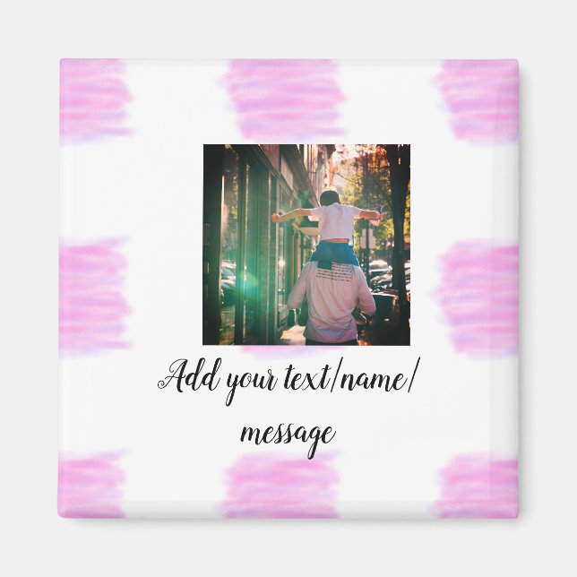 Lila rosa vattenfärgen far son pappa lägger till b magnet (Framsidan)