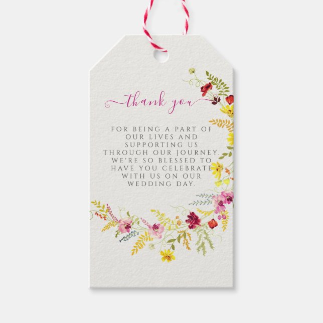 Lila Rosa Vild Orchid Blommor Utandning Bröllop Presentetikett (Framsidan)