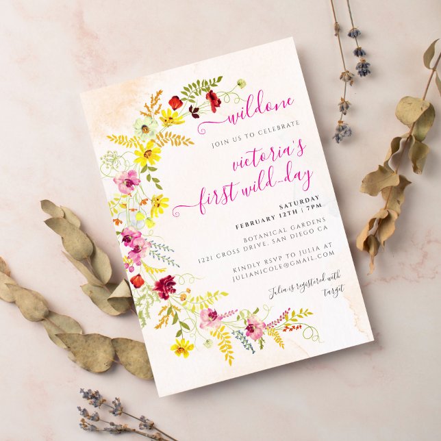 Lila Rosa Vild Orchid Blommor Utandning Födelsedag Inbjudningar (Skapare uppladdad)