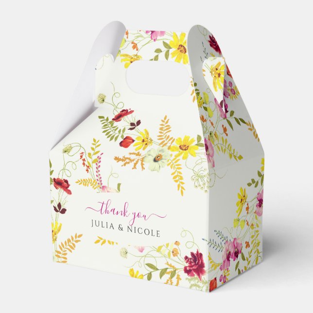 Lila Rosa Vild Orchidé Blommor Krans Bröllop Presentaskar (Framsidan Sidan)