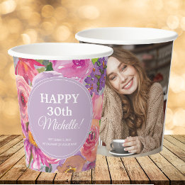Lila Rosa Vilda Blommor 30-års Födelsedagsfoto