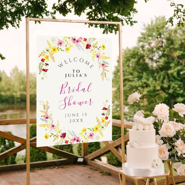 Lila Rosa Vilda Orkidéer Bröllopsdusch Poster (Skapare uppladdad)