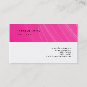 Lila Rosa Vit Elegant Plain Professionell Visitkort