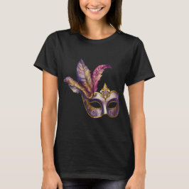 LILA & ROSA WATERCOLOR MARDI GRAS MASK T SHIRT