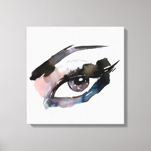 Lila Rosa Watercolor ögon lash makeup branding Canvastryck