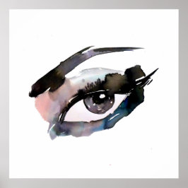 Lila Rosa Watercolor ögon lash makeup branding Poster