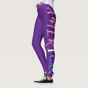 Lila Rosa White Blue Black Woman African America Leggings