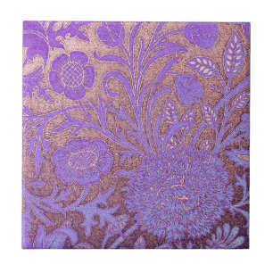 Lila,rosa,Wiiliam Morris revamped, art nouveau p Kakelplatta